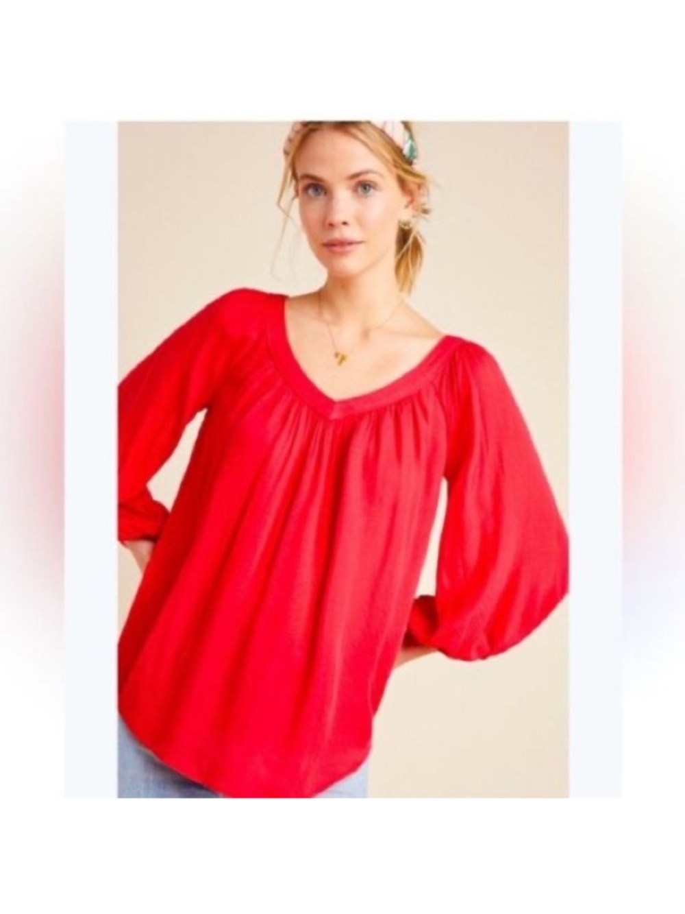 Maeve Flowy Blouse Balloon Sleeve Size 4
